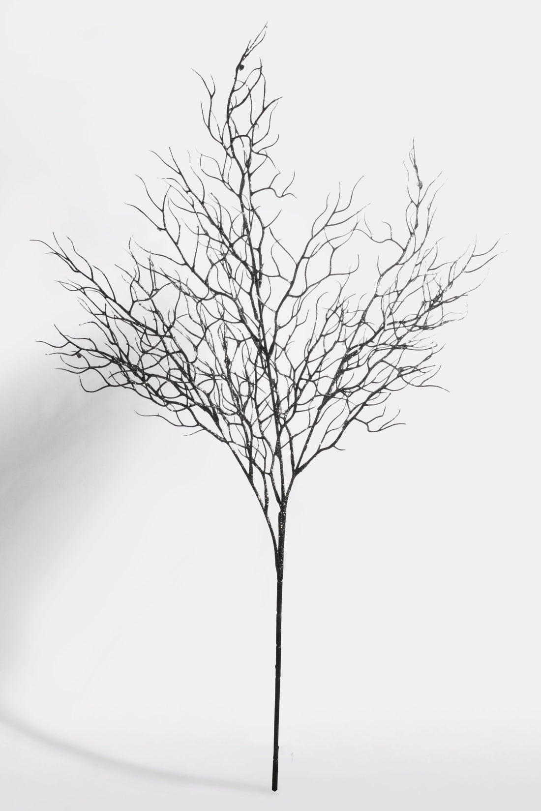 34" Glitter Twig Spray Black
