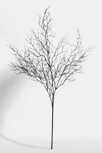 34" Glitter Twig Spray Black