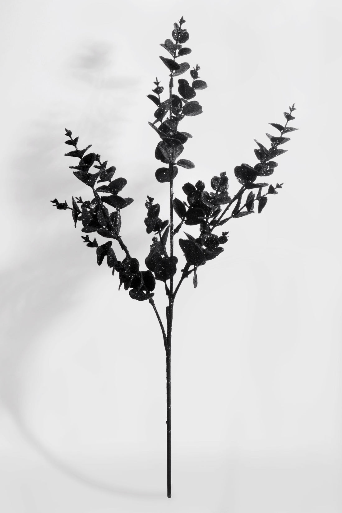 31" Glitter Eucalyptus Spray Black