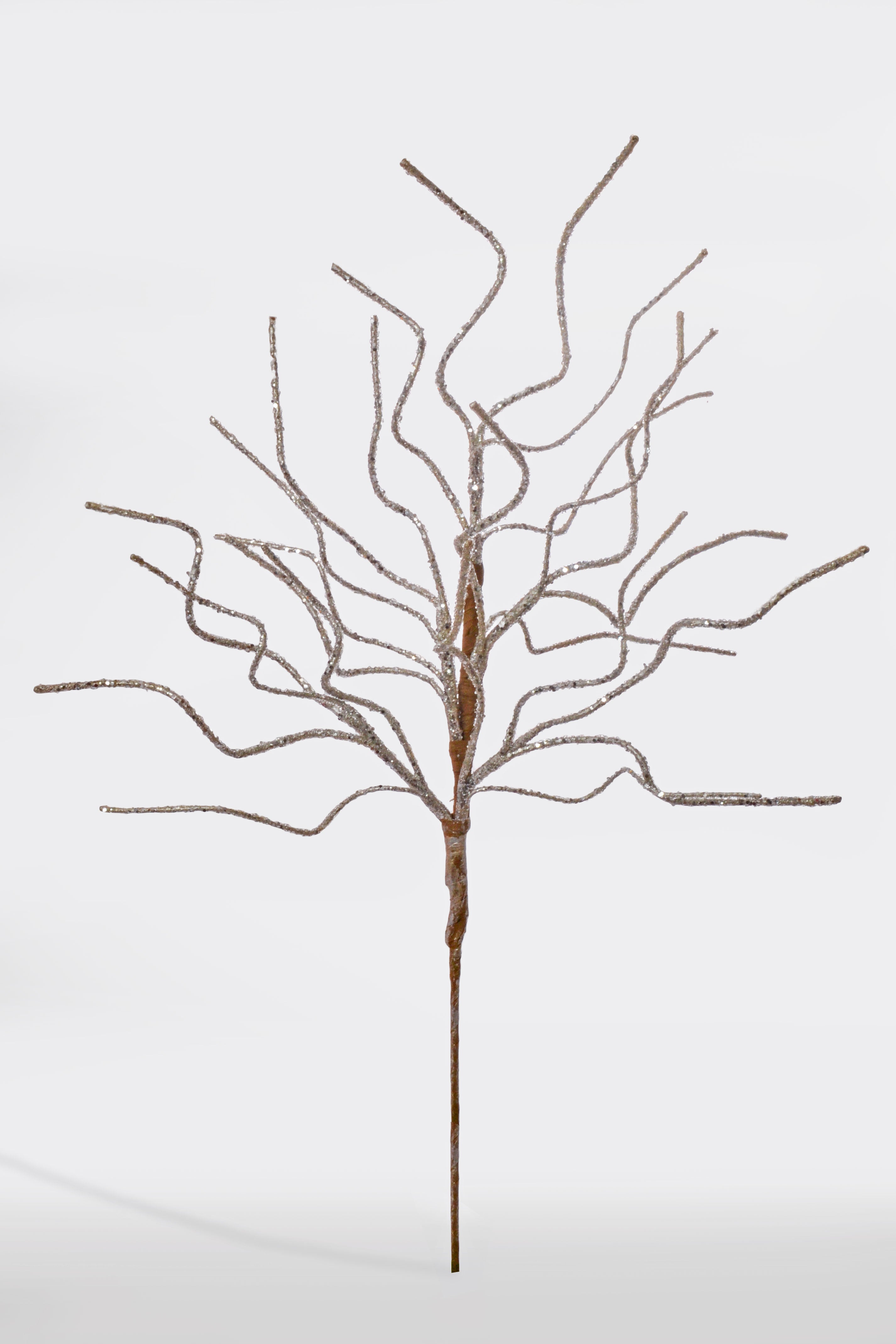 36" Glitter Twigs Spray Silver