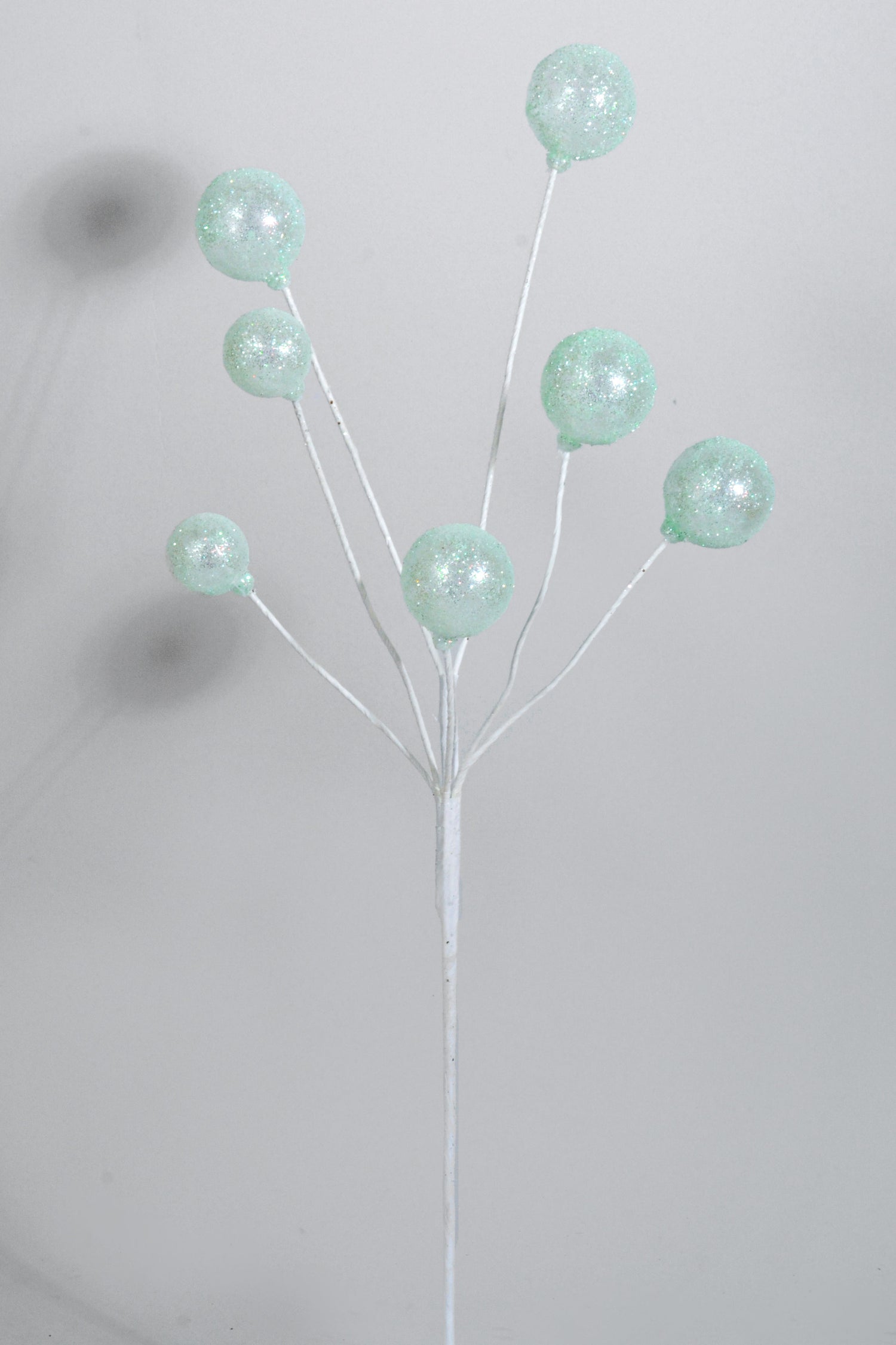 21" Glitter Sugar Ball Spray Mint Green