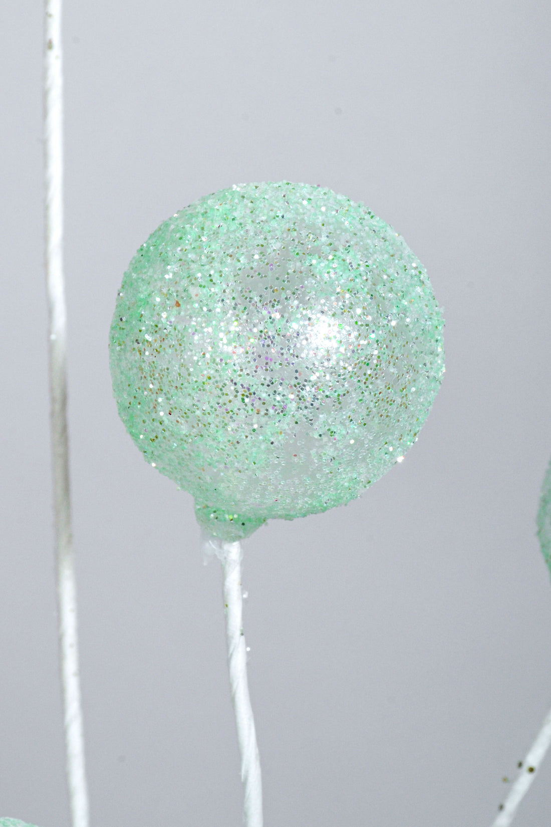 21" Glitter Sugar Ball Spray Mint Green