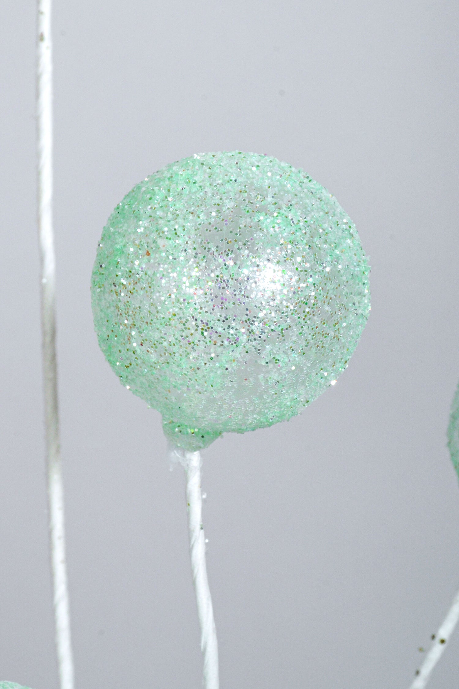 21" Glitter Sugar Ball Spray Mint Green