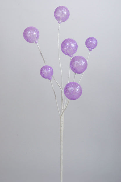 21" Glitter Sugar Ball Spray lavender