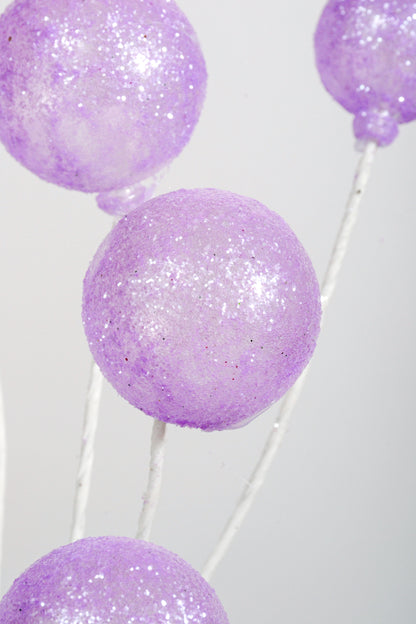21" Glitter Sugar Ball Spray lavender