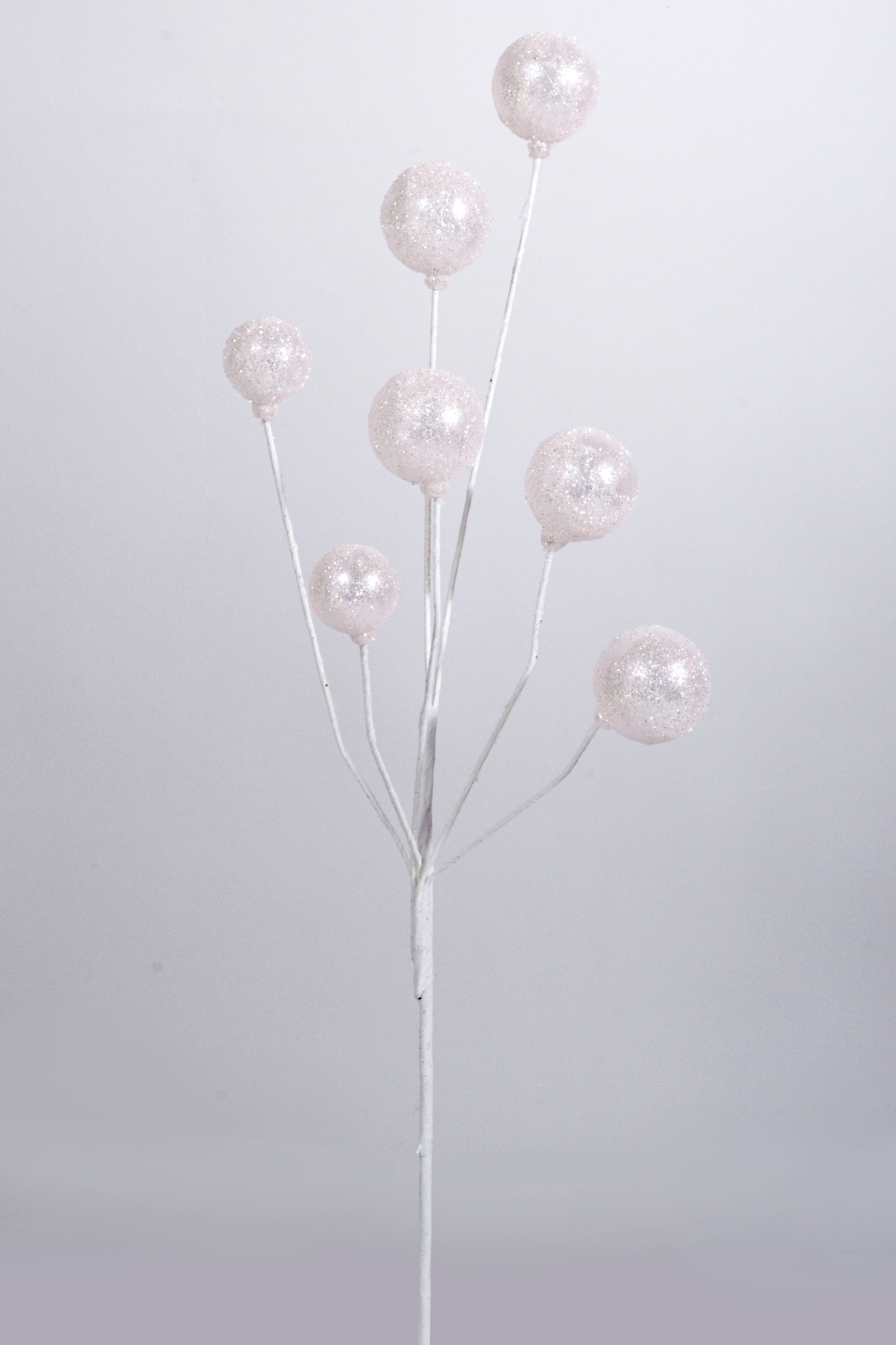 21" Glitter Sugar Ball Spray Blush Pink