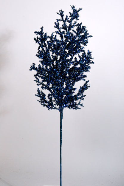 27" Tinsel Cedar Spray Midnight Blue