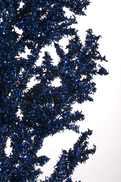 27" Tinsel Cedar Spray Midnight Blue