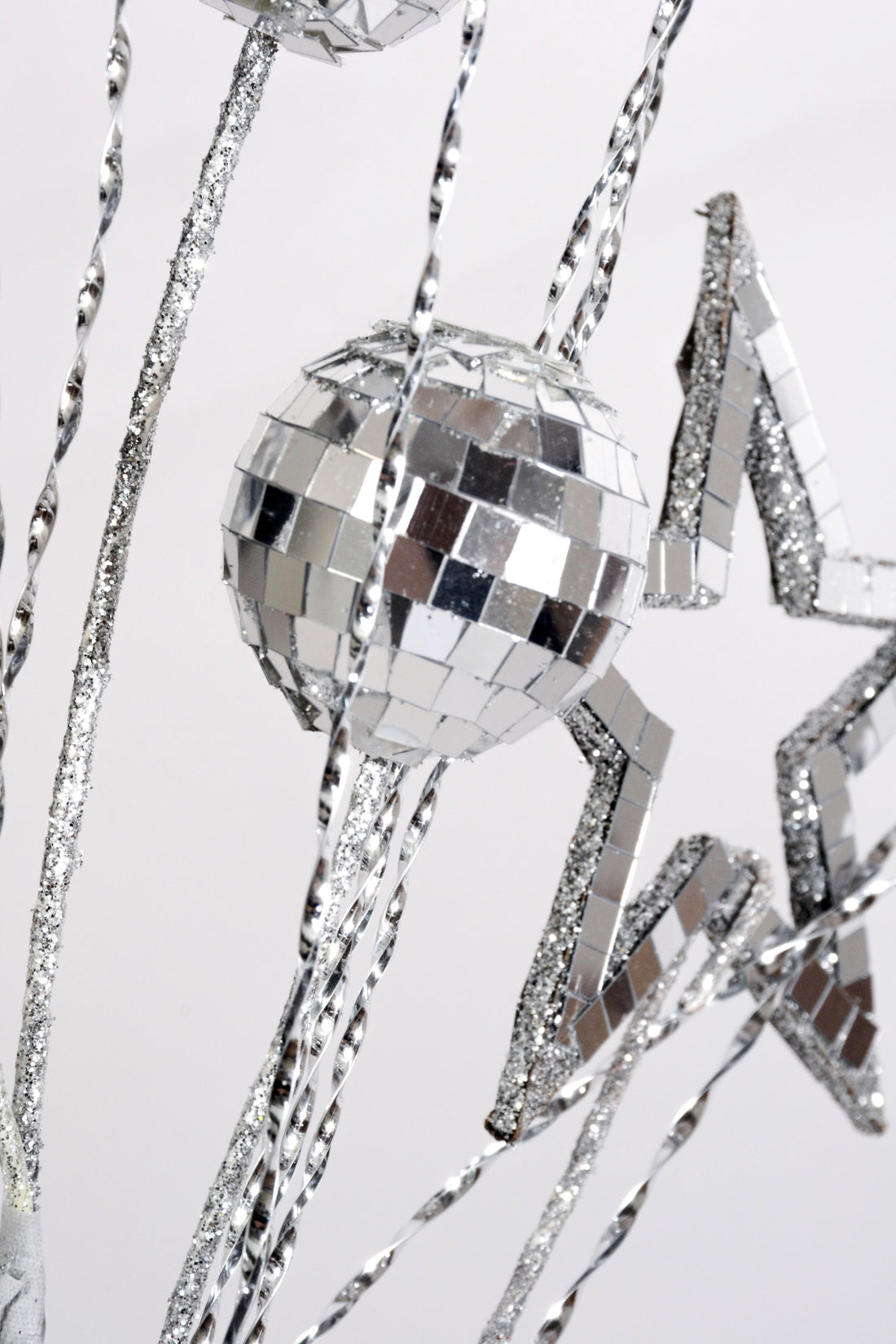 28" Mirrored Open Star With Ball Spray Shine Silver