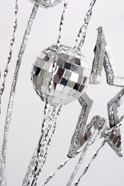 28" Mirrored Open Star With Ball Spray Shine Silver