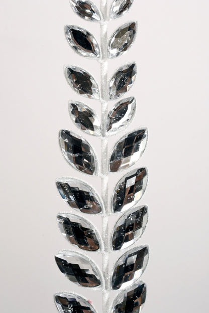 36" Long Jewel Leaf Stem Clear/white