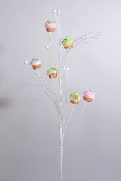 29" Mini Cupcake Spray White