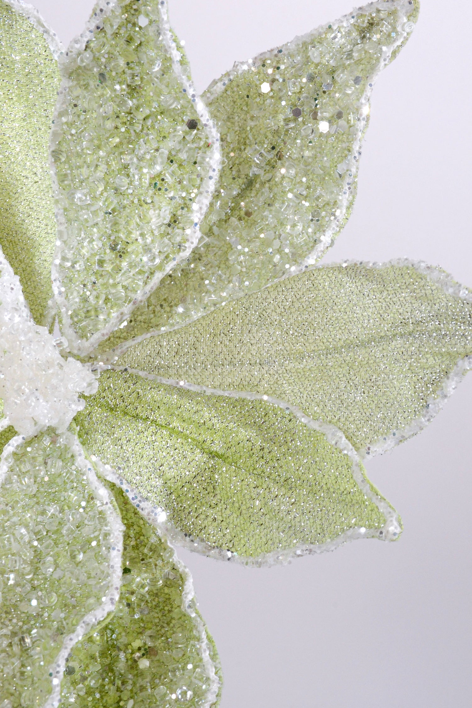 23" Sugared Dessert Poinsettia Stem Mint Green