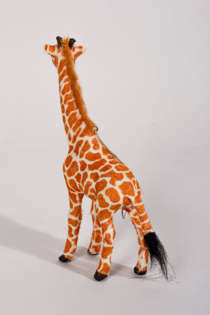 6.5" Fur Giraffe Ornament Brown/White