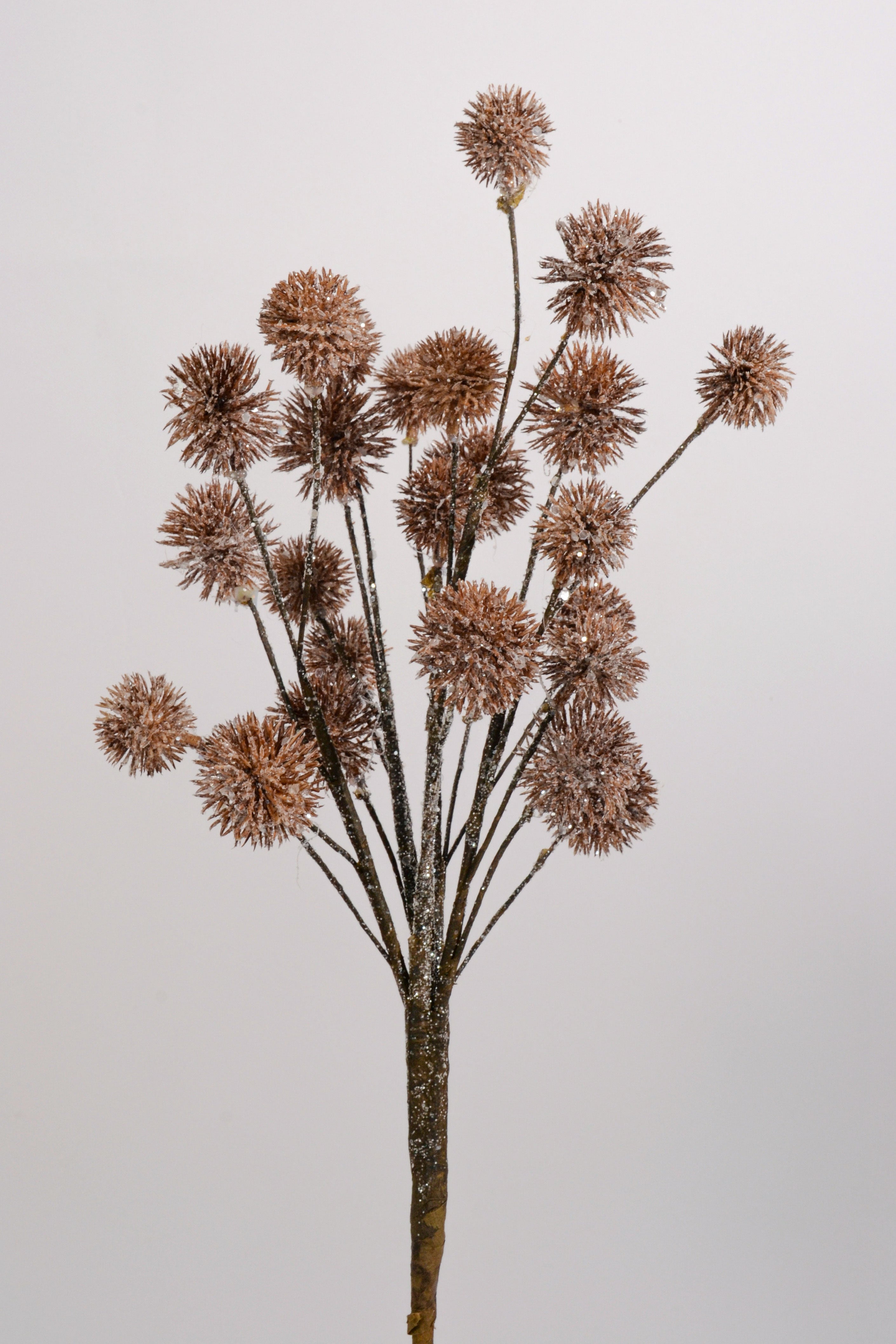 17" Mini Winter Thistle Spray Brown