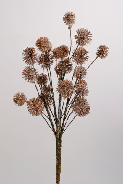 17" Mini Winter Thistle Spray Brown