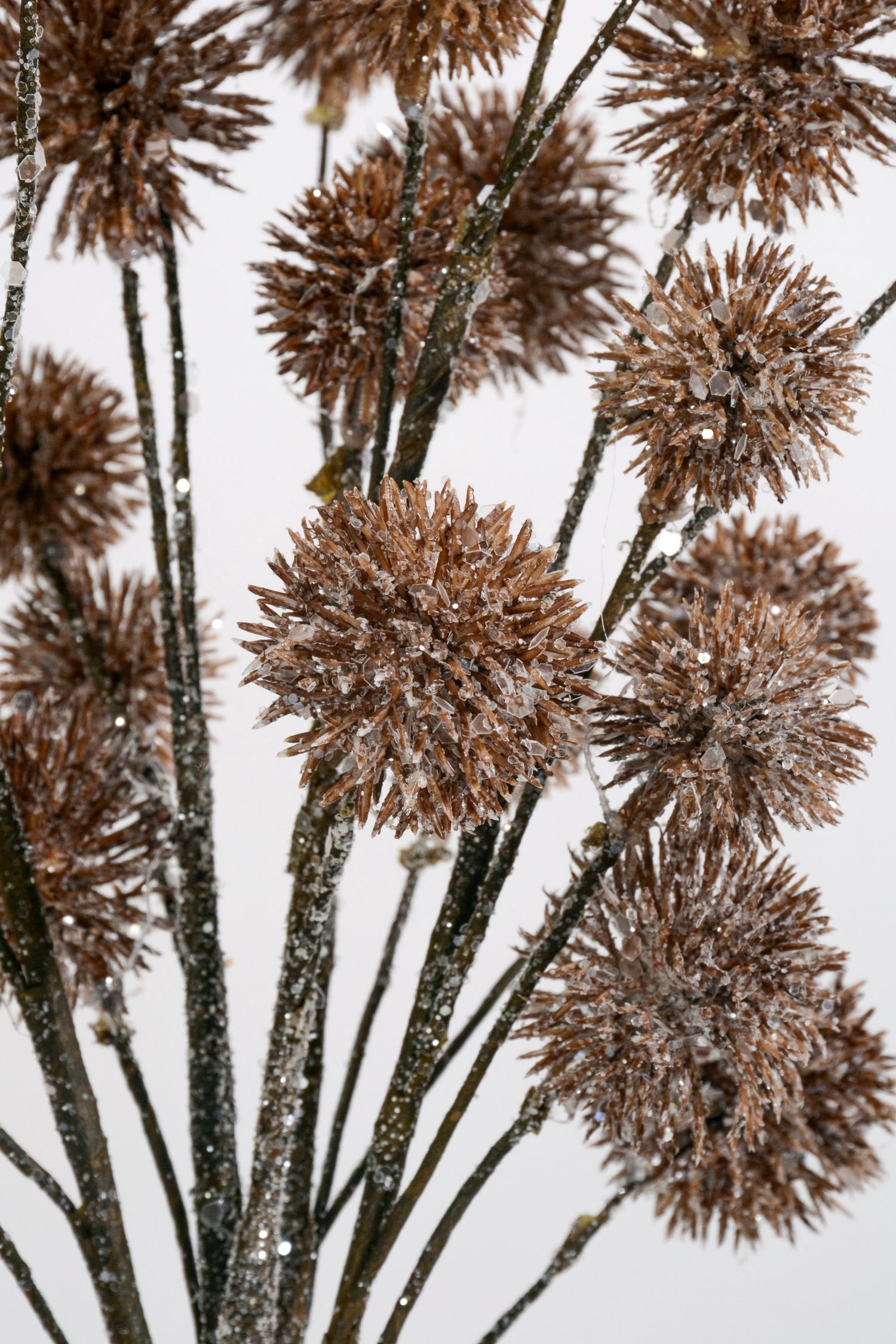 17" Mini Winter Thistle Spray Brown