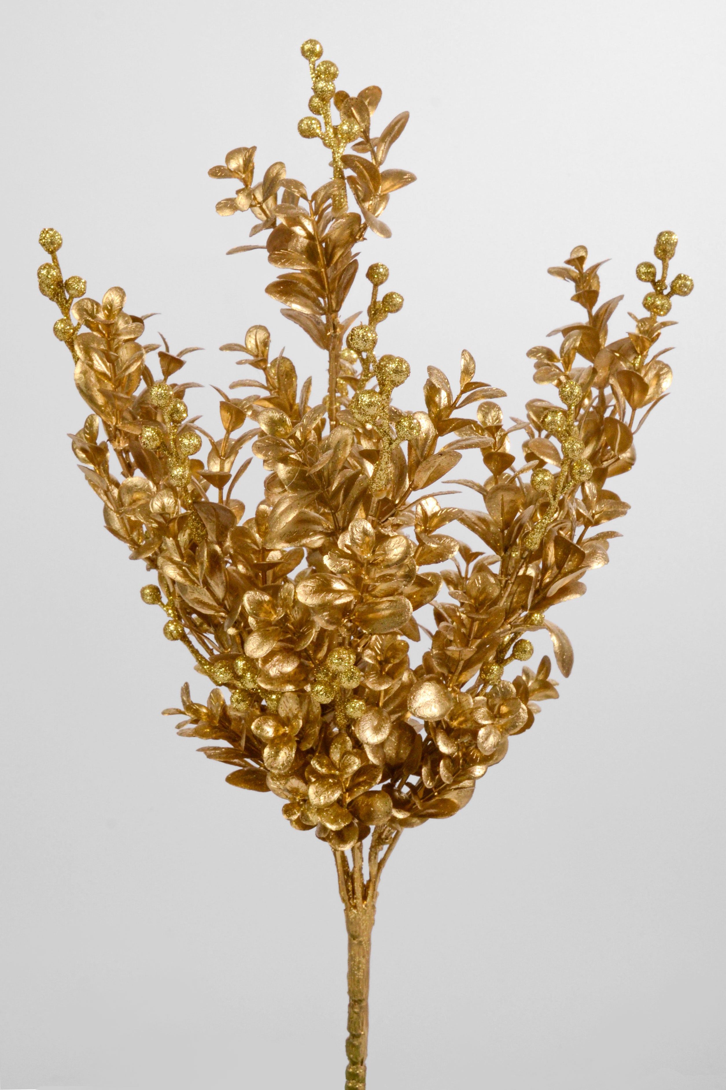 18" Metallic Eucalyptus Bush Gold