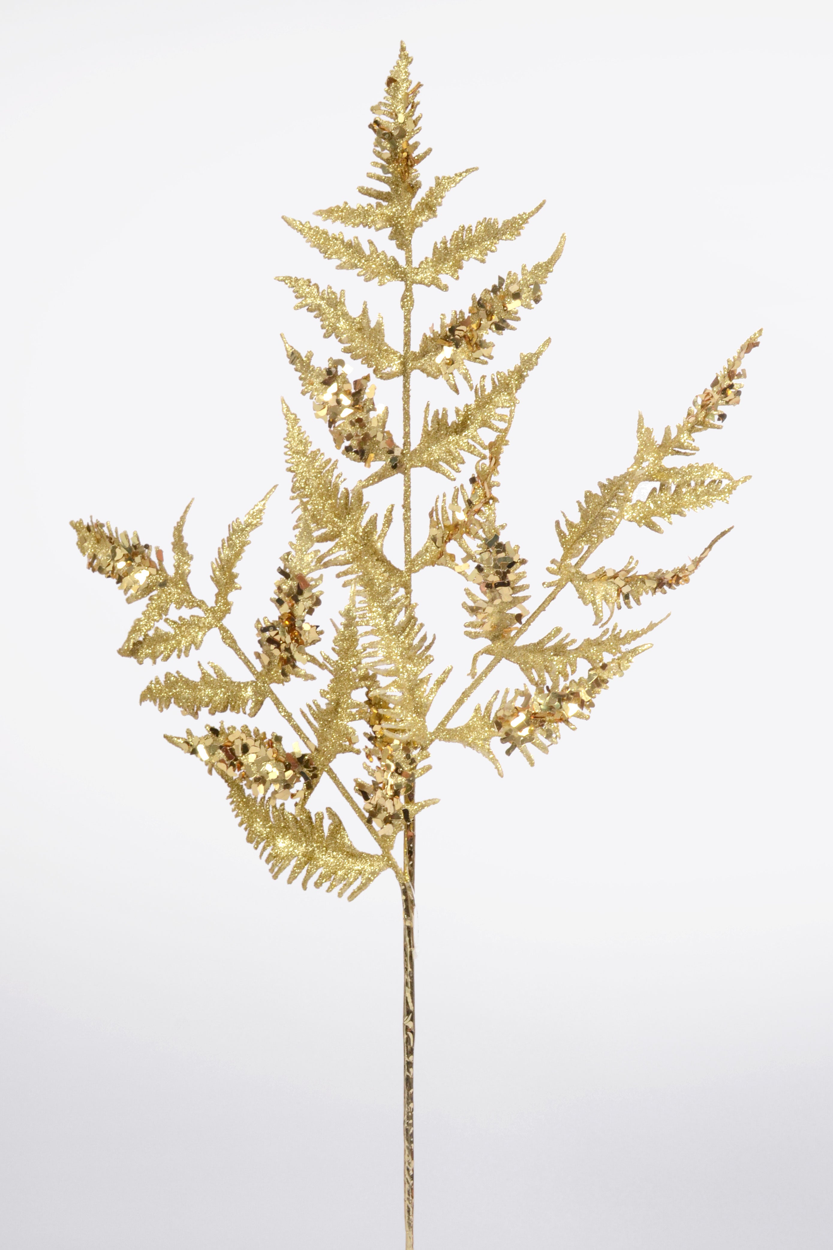 31" Metallic Leaf Spray With Glitter Gold