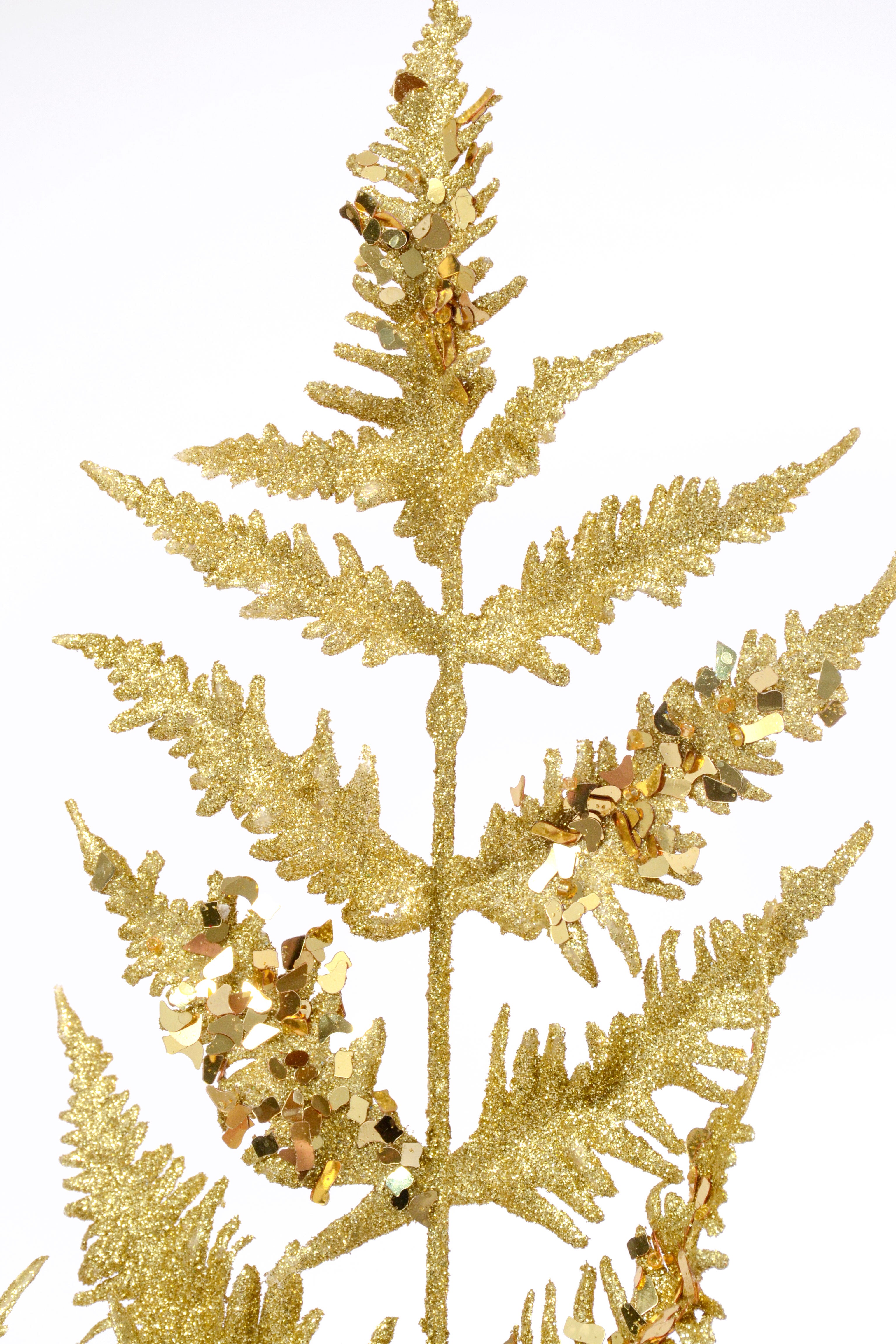 31" Metallic Leaf Spray With Glitter Gold