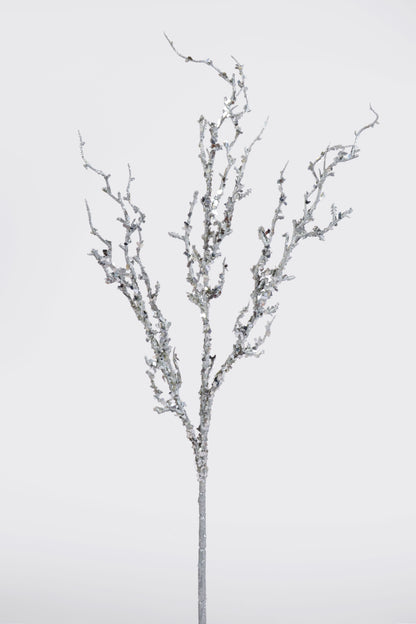36" Branch With Sequin Silver