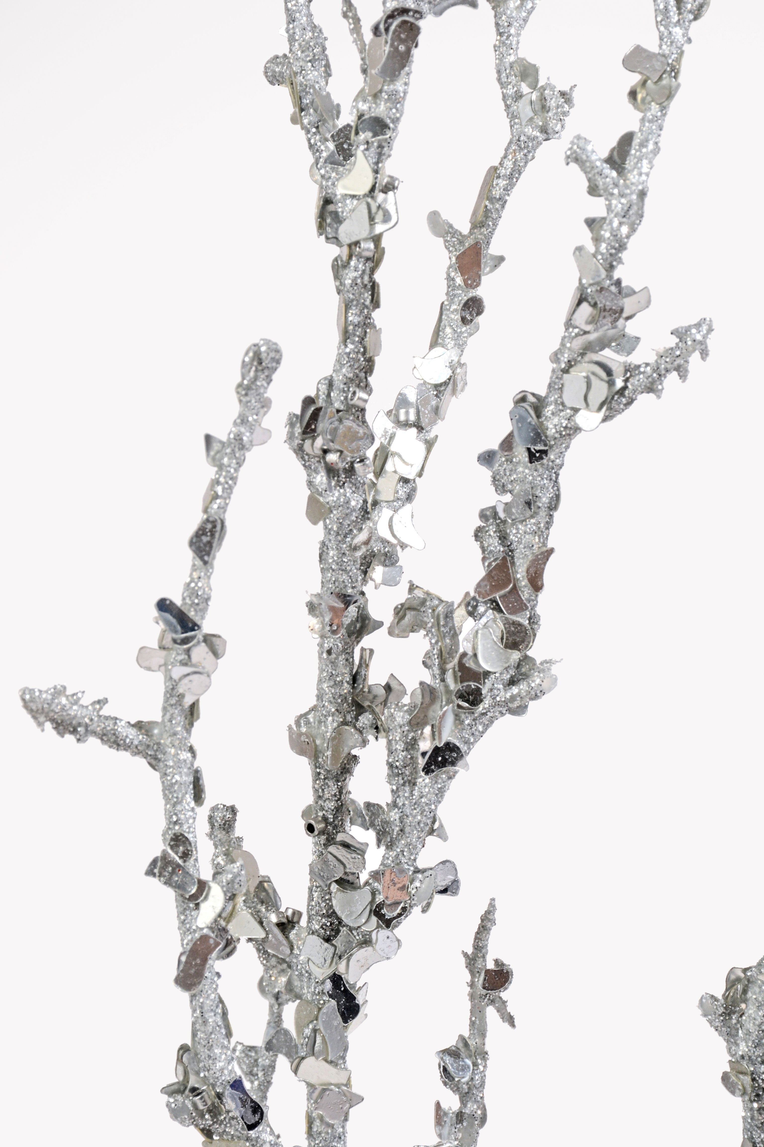 36" Branch With Sequin Silver