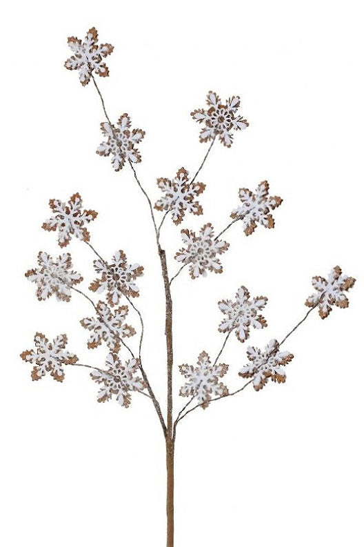 32" Gingerbread Snowflake Spray Brown/White