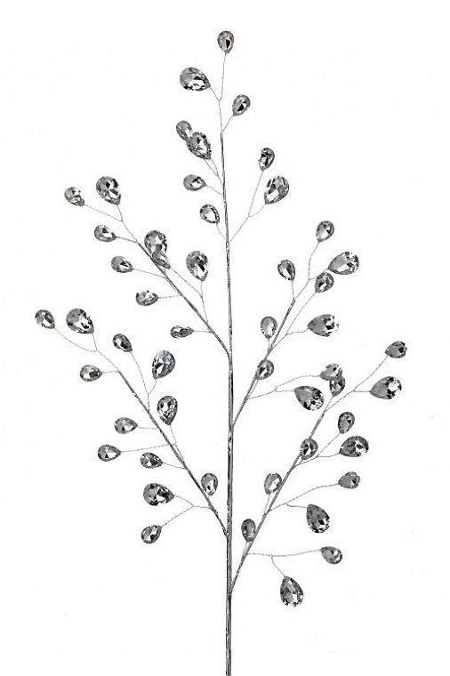 29" Metal Jewel Spray Silver/Clear
