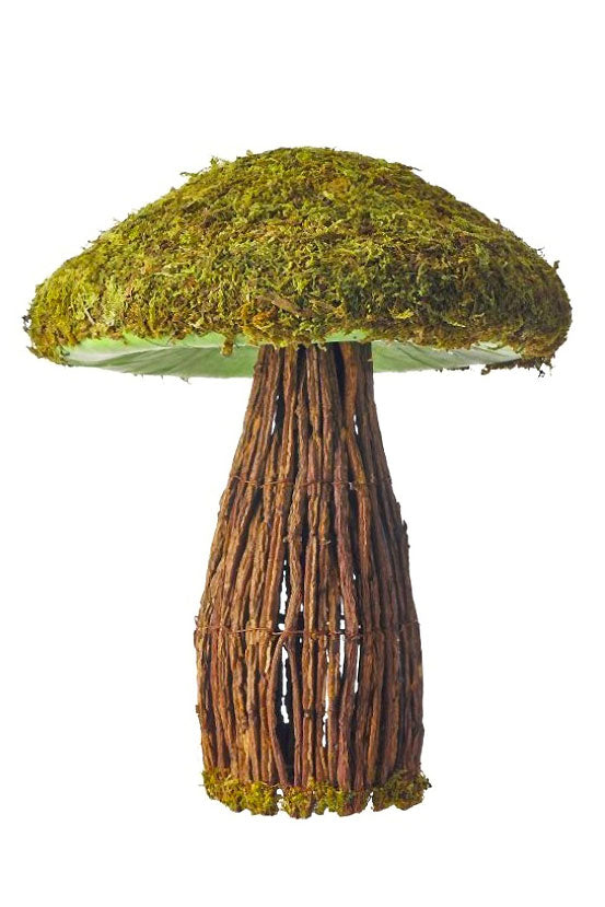 12" Moss Twig Mushroom Brown/green