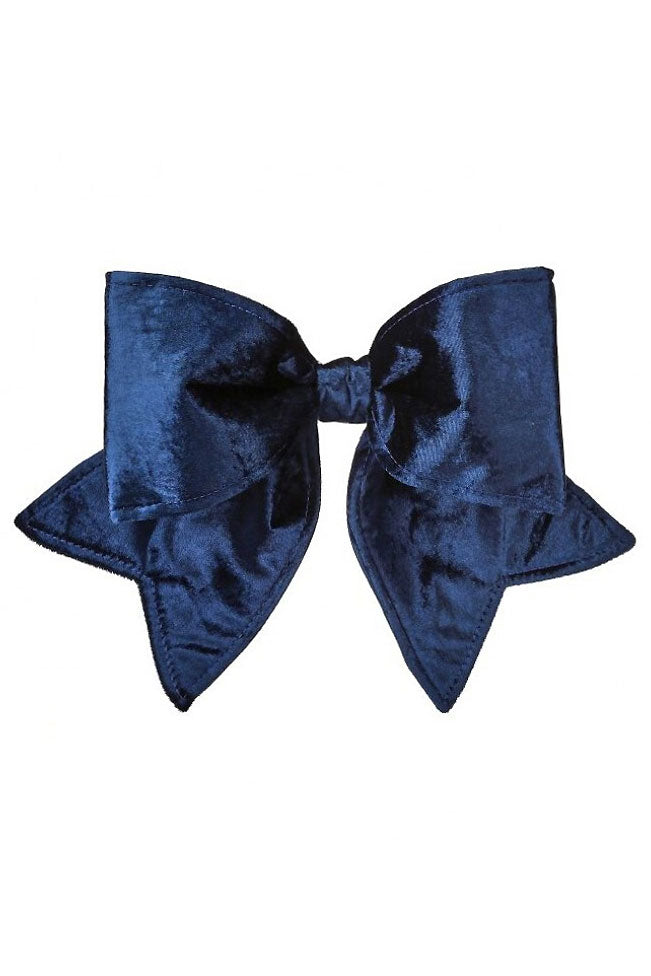 16&quot; Outdoor Velvet Uv Bow Midnight Blue