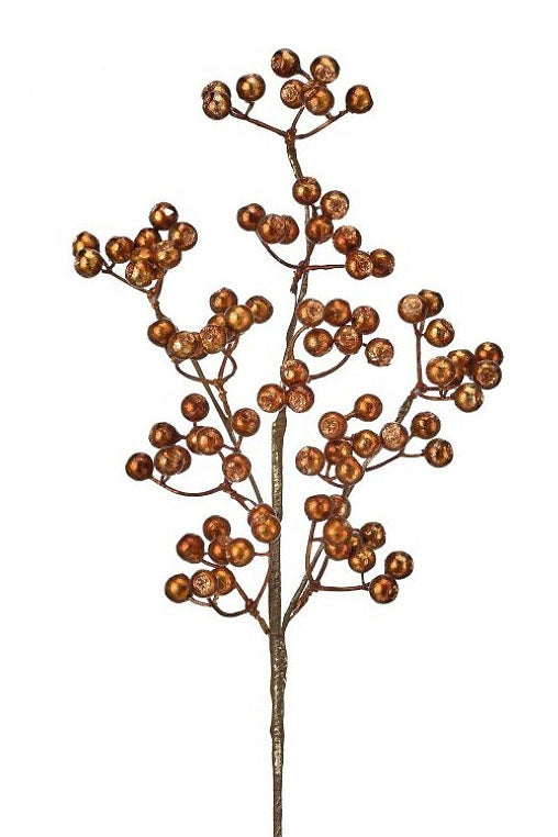 23" Metallic Glitter Berry Spray Copper