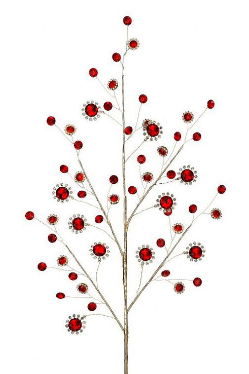 29" Multi Jewel Spray Red