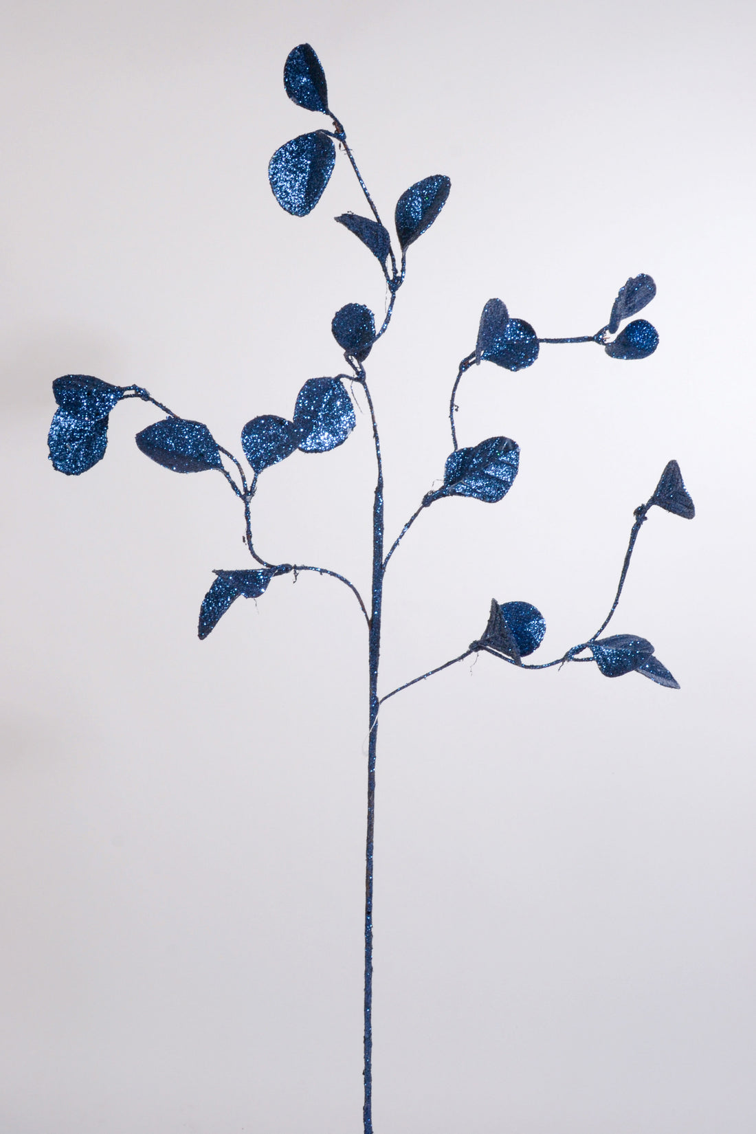 36&quot; Glitter Leaf Spray Midnight Blue