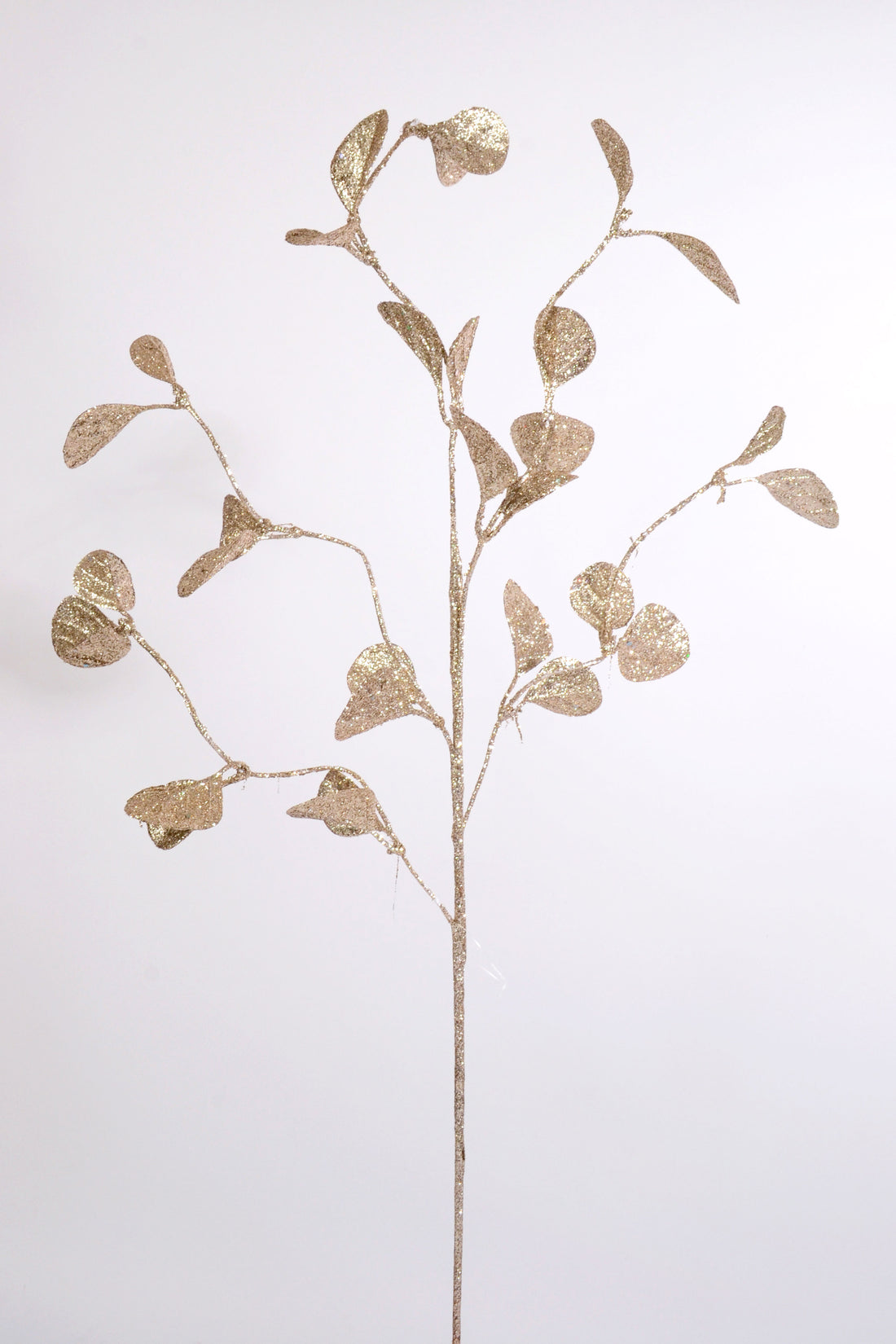 36" Glitter Leaf Spray Platinum