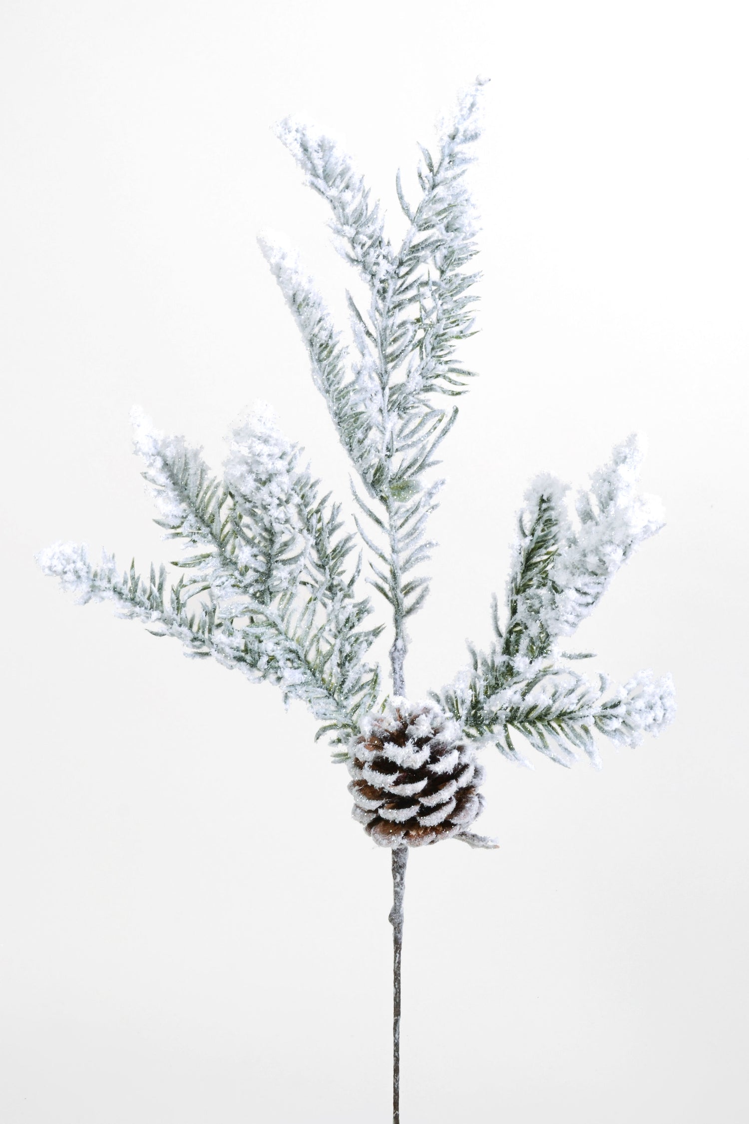 19" Snow Noble Fir Spray Green/White