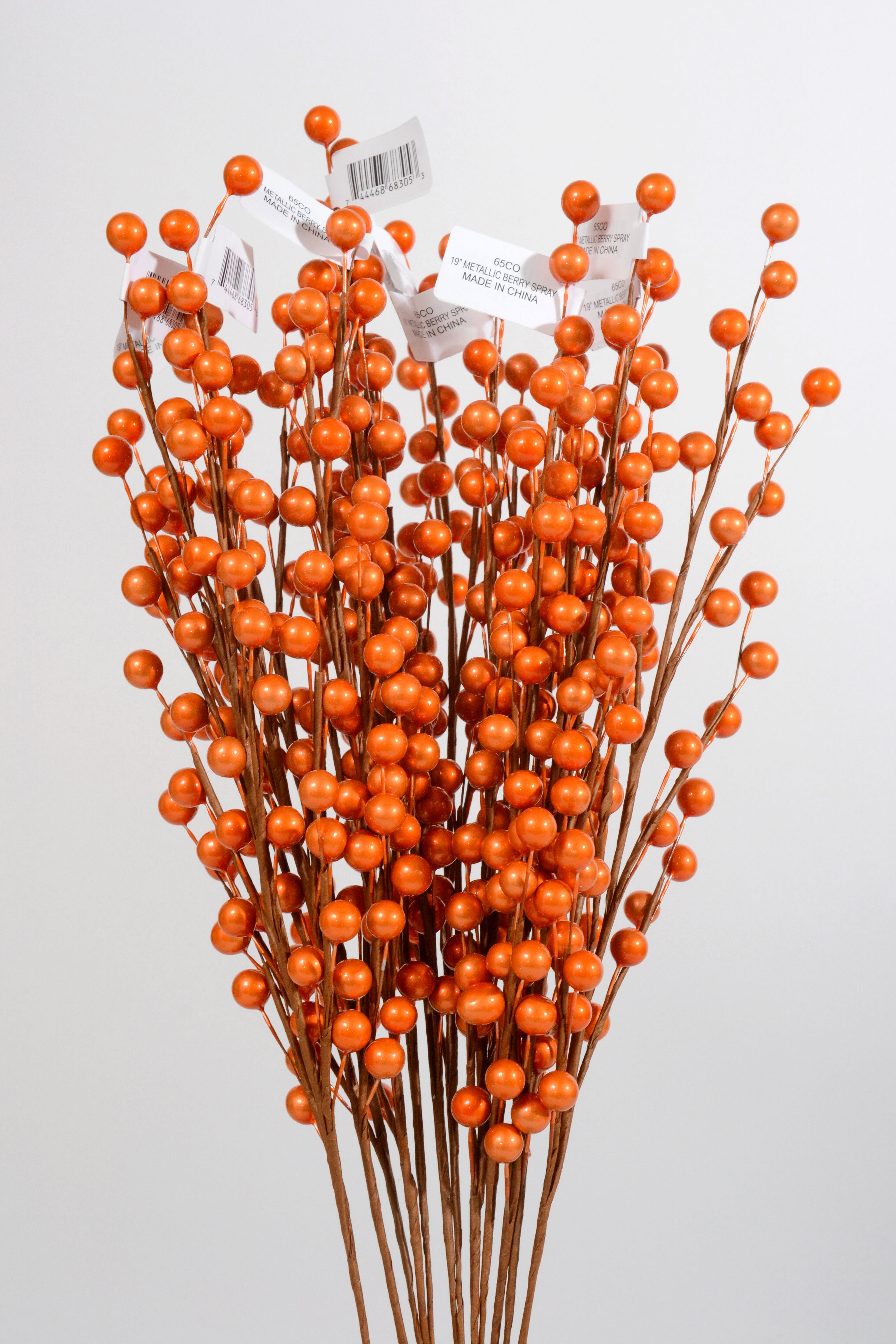 19" Metallic Berry Spray PKG12 Copper