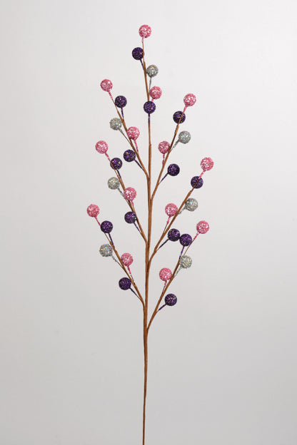 19" Glitter Berry Spray PKG12 Assorted