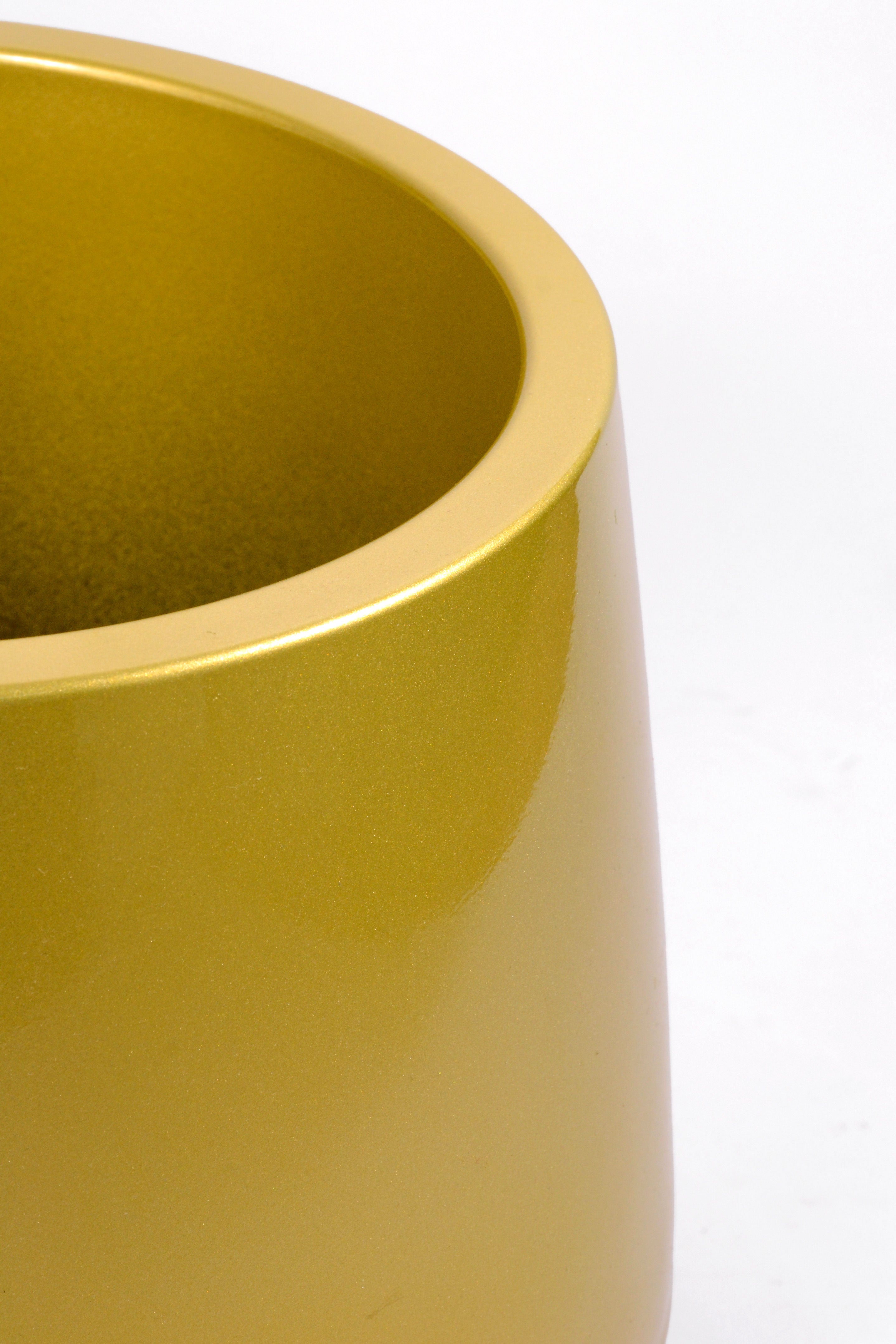 11" x 11"  Pot With Drainage Holes Gold