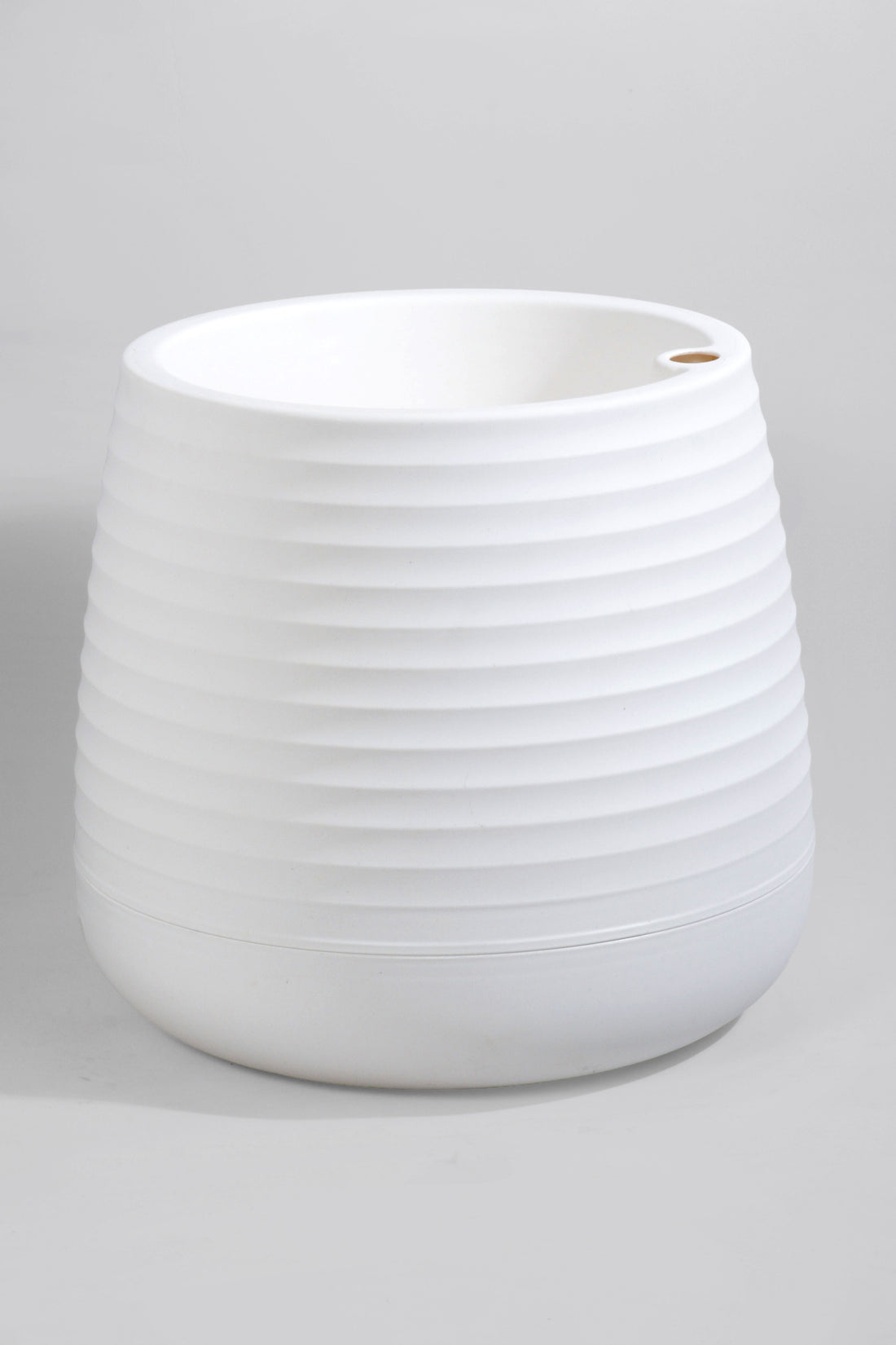11" x 12"  Pot With Drainage Holes White