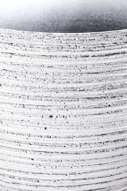 15.5" x 12"  Round Pot White/Grey