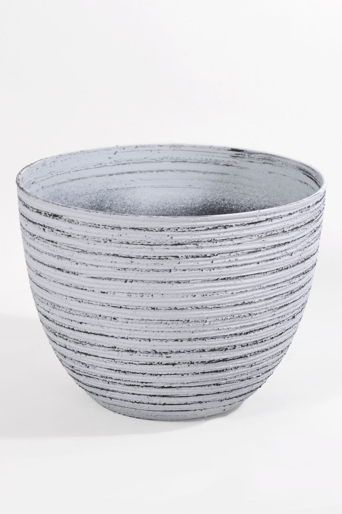 12" x 9"  Round Pot Grey/Black