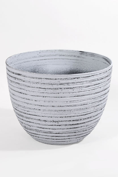 12" x 9"  Round Pot Grey/Black