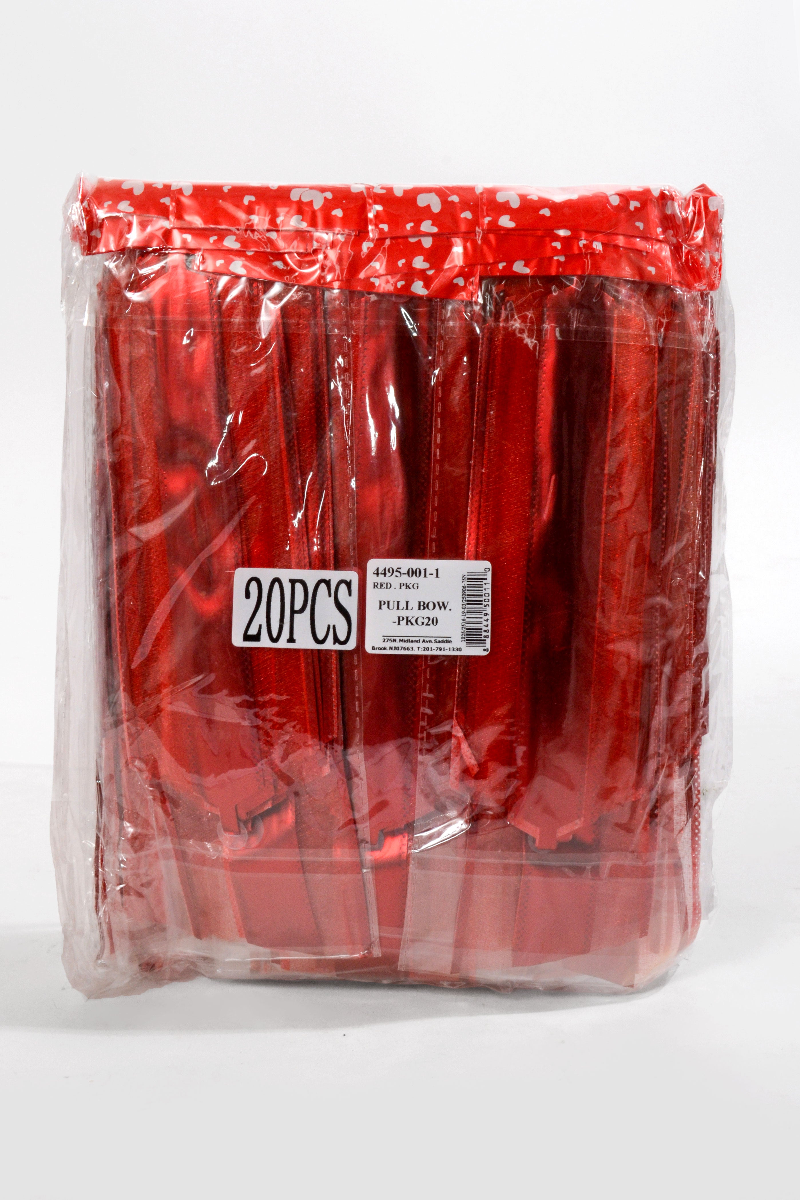 Organza Pull Bow Red Pkg/20