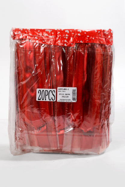 Organza Pull Bow Red Pkg/20