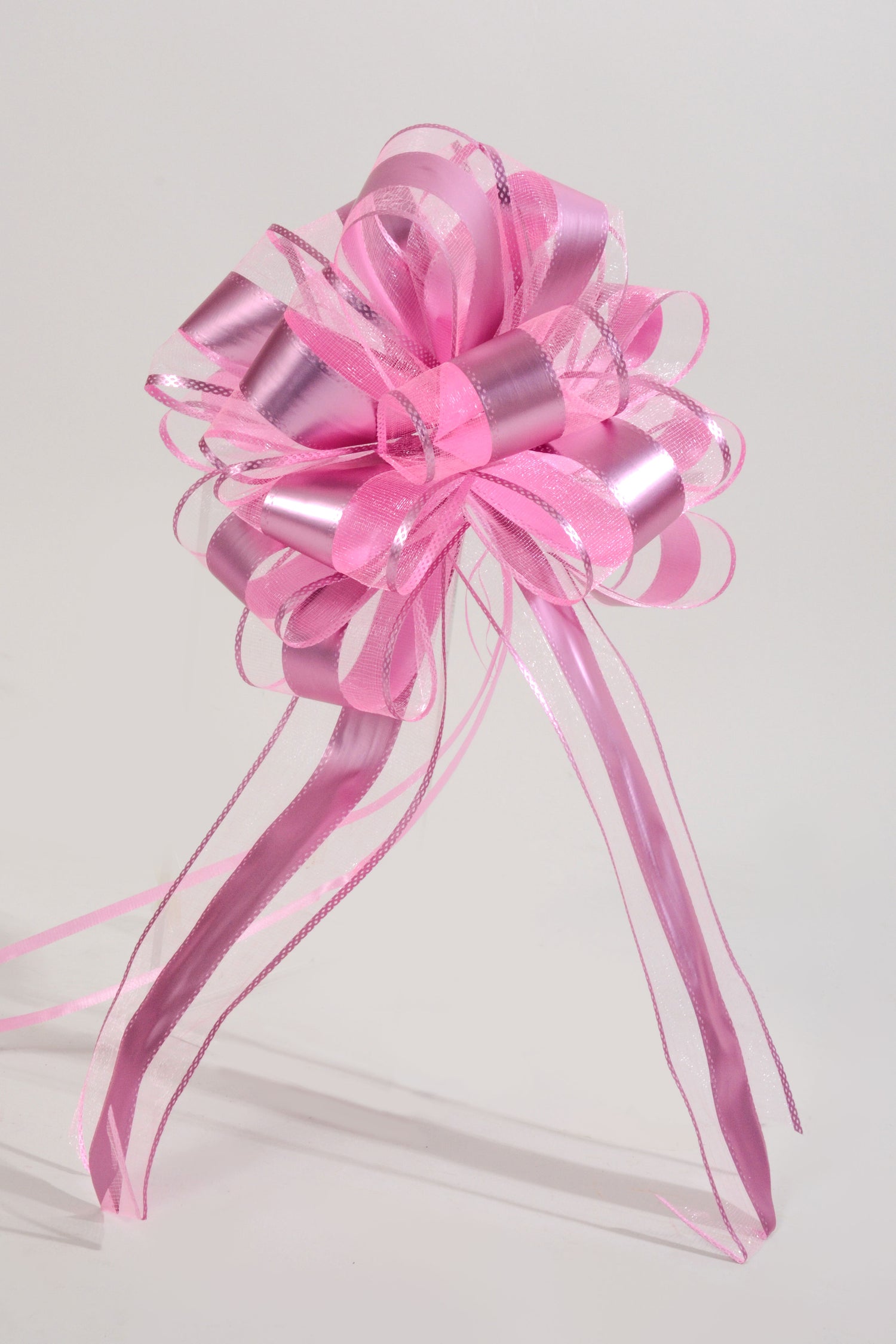 Organza Pull Bow  Pink Pkg/20