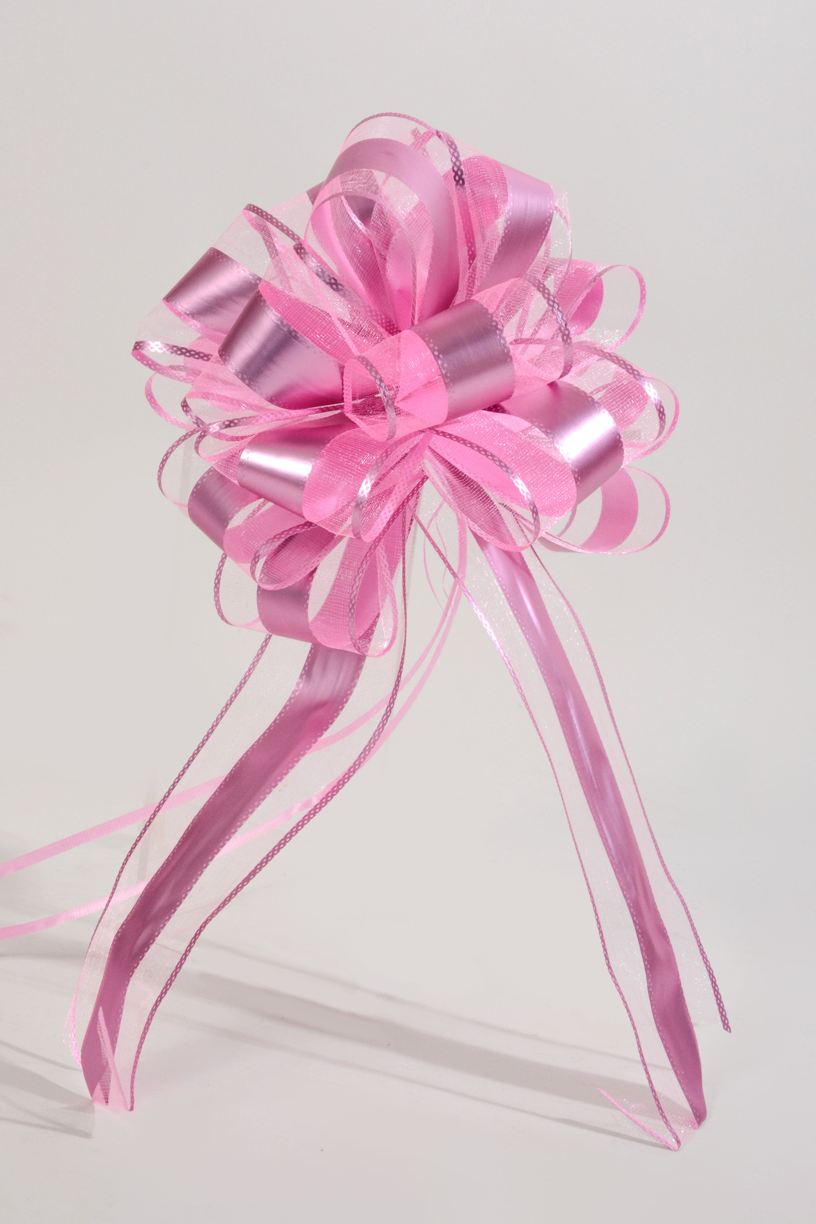 Organza Pull Bow  Pink Pkg/20