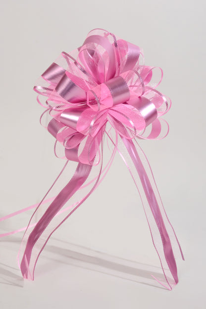Organza Pull Bow  Pink Pkg/20