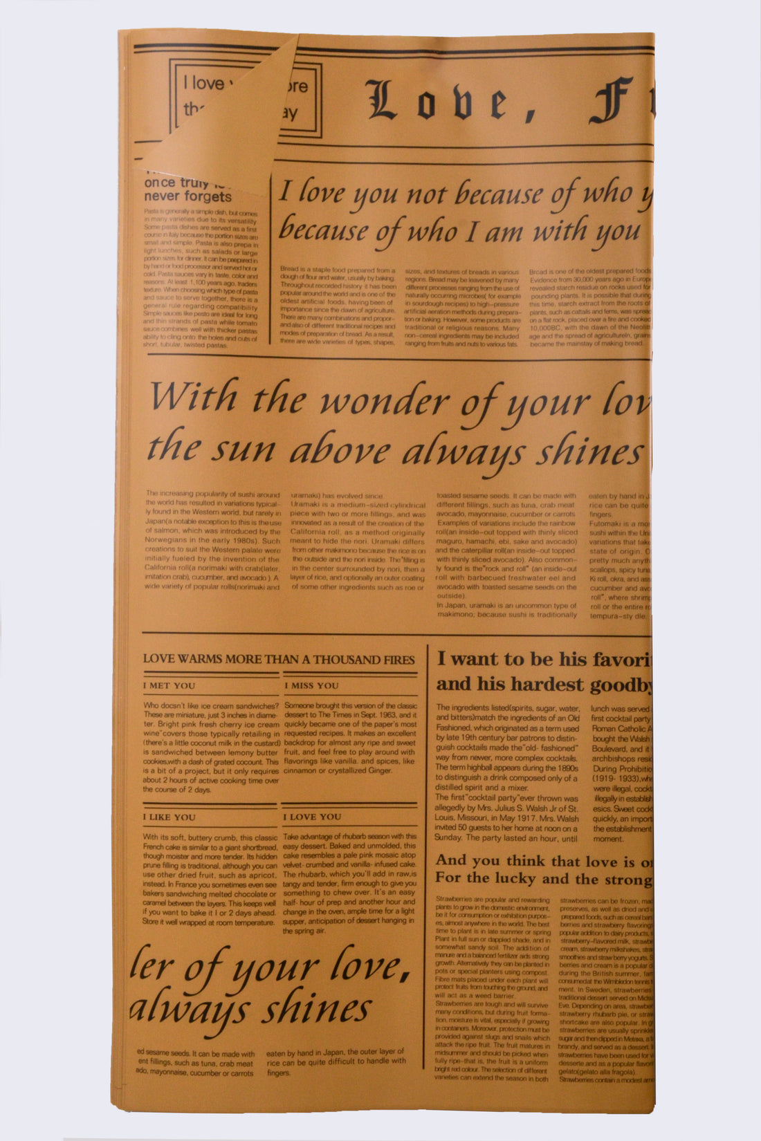 22.5" Waterproof Flower Wrapping Paper Black/Kraft Pkg/20