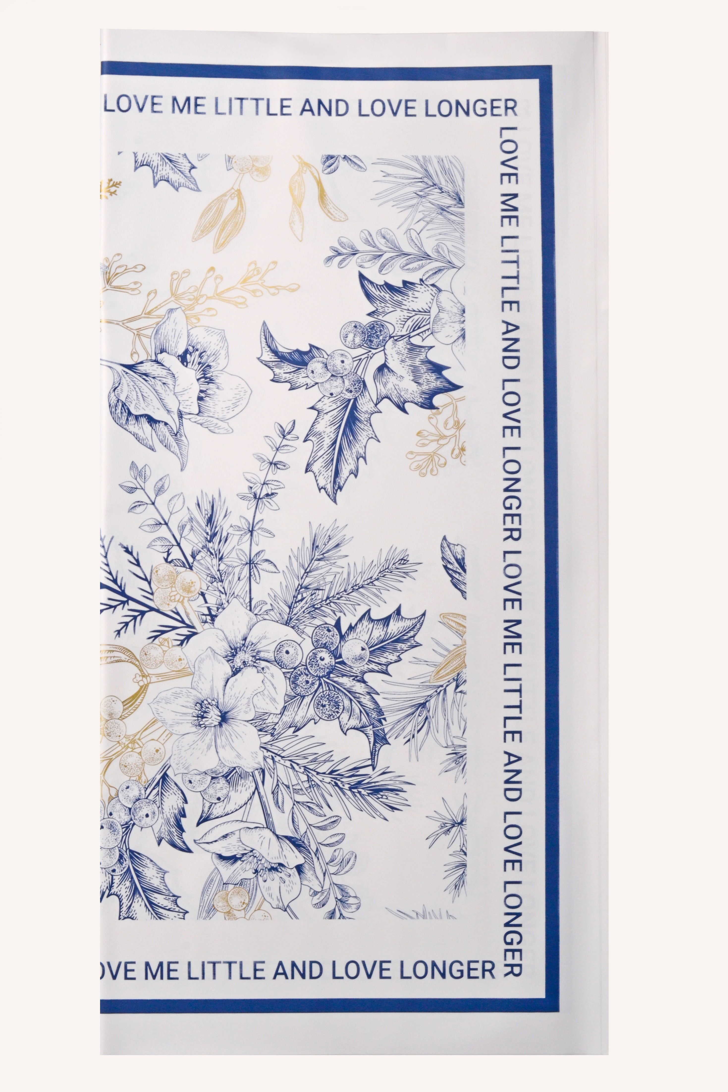 22.5" Flower Wrapping Paper White/Blue Pkg/20