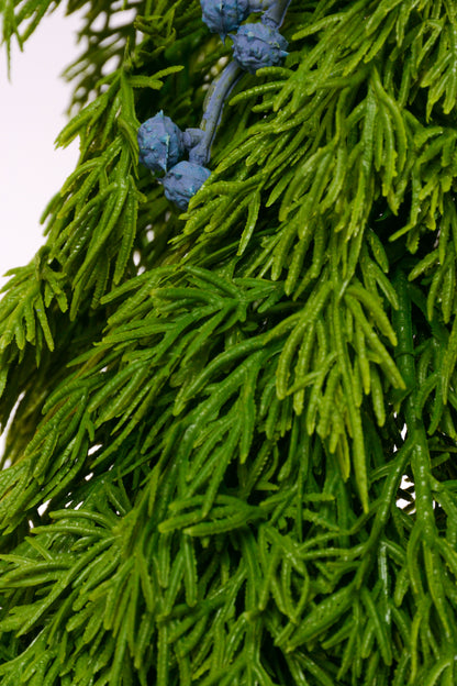 60" Real Touch Blue Berry Juniper Garland Green/Blue
